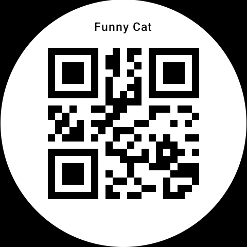 Full-screen QR code on the watch